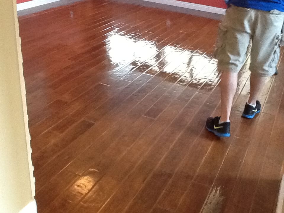 Cleaning a wood floor with finish