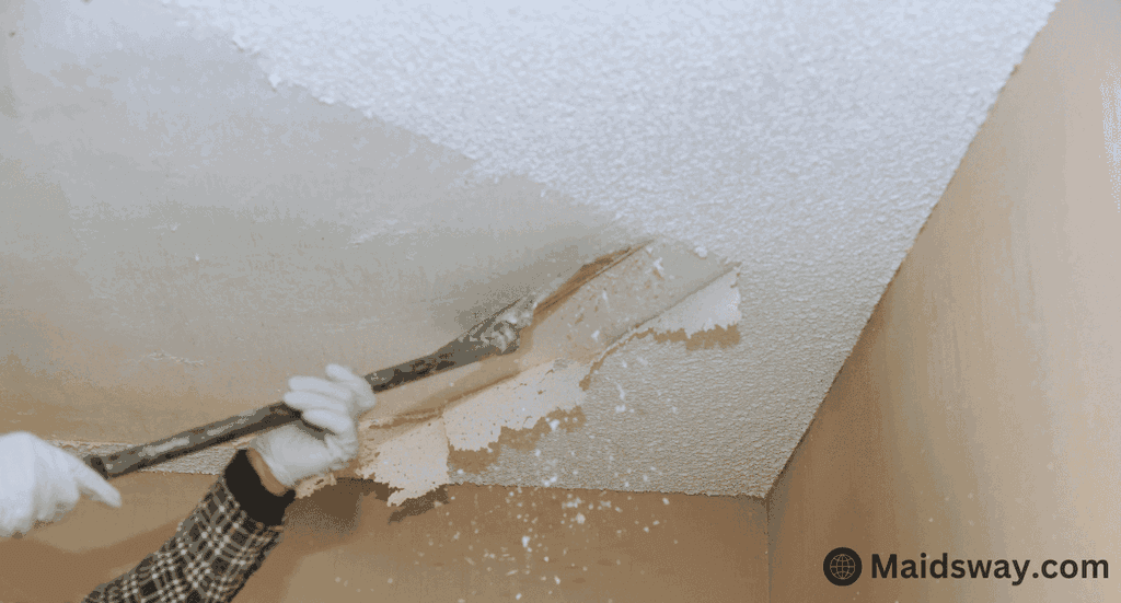 clean popcorn ceilings