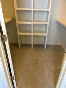 Deep-cleaned closet storage areas and shelves, demonstrating the attention to detail in our move out clean Austin packages.