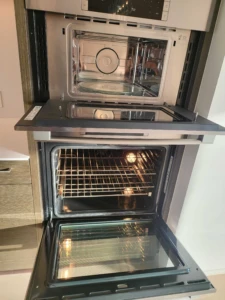 A spotless oven interior free of grease and burnt food, included in our standard Move In Deep Cleaning Austin checklist.